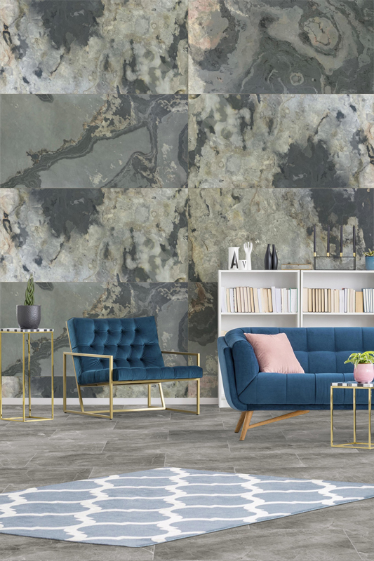 Wandpaneel Check real stone 20001 Patina Schiefer 122 x 61 cm