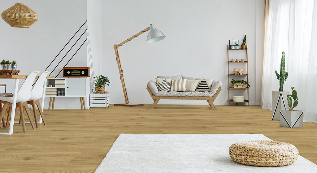 Click-Vinyl CHECK PET 6000 Levitas Eiche Breitdiele inkl. Trittschall