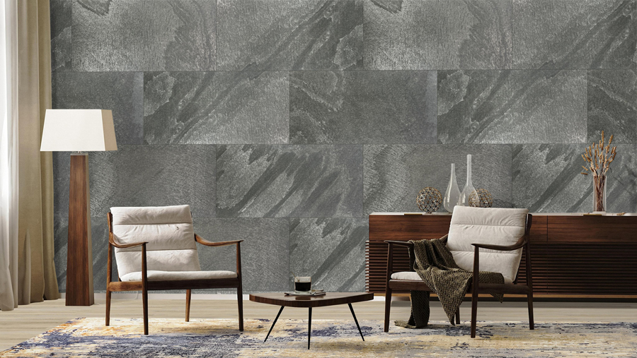 Wandpaneel Check real stone 20000 Schiefer Grau 122 x 61 cm